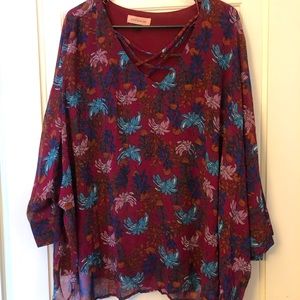 East Adeline flowy blouse cross cross front detail